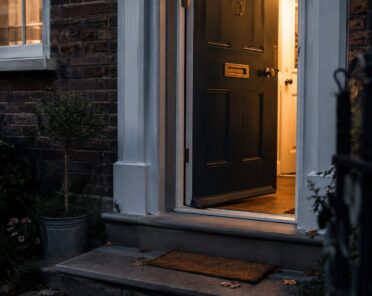 Door ajar after burglary